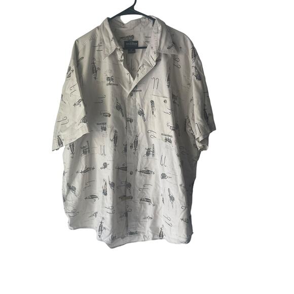 Woolrich Men's Size 2XL Fishing‎ Hooks Outdoor Short Sleeve Button Up - Picture 1 of 8